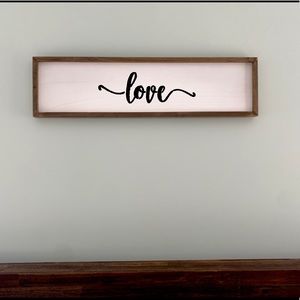Handmade wooden “love” sign